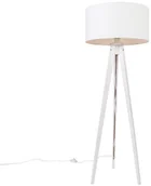 Lampy stojące - QAZQA Nowoczesna lampa podłogowa statyw biały z białym kloszem 50 cm - Tripod Classic - miniaturka - grafika 1