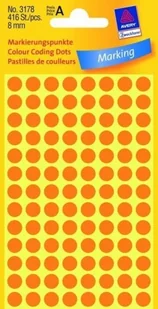 Avery Zweckform Kółka do zaznaczania śr. 8 mm, 416 etykiet, pomarańczowe odblaskowe ZW381 - Etykiety samoprzylepne i bloki etykiet - miniaturka - grafika 3