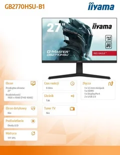 IIYAMA G-Master GB2770HSU-B1 Czarny - Monitory - miniaturka - grafika 5
