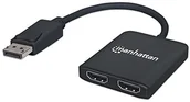 Adaptery i przejściówki - Manhattan 152716 DisplayPort na 2-Port HDMI Splitter z Multi-Stream Transport, czarna 152716 - miniaturka - grafika 1