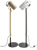 Lampy stojące - Kandela LAMPA STOJĄCA OSLO Kolor drewna - Jesion euro, Oplot przewodu - Czarny, Tkanina abażuru - N6205 - miniaturka - grafika 1
