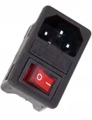 Listwy zasilające - Wtyk Ac C14 3pin montażowy włącznik bezpiecznik - miniaturka - grafika 1