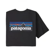 Odzież trekkingowa męska - PATAGONIA Koszulka męska P-6 LOGO RESPONSIBILI-TEE rozmiar S kolor czarny - miniaturka - grafika 1