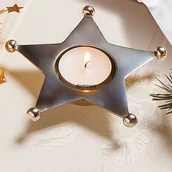 Świeczniki - STALOWY ŚWIECZNIK NA TEA-LIGHT "GWIAZDA - miniaturka - grafika 1