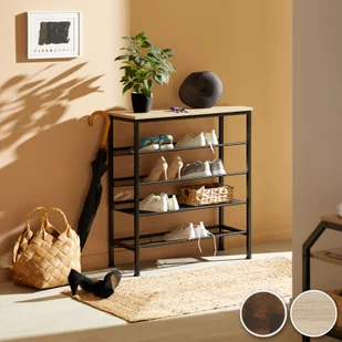 tectake Regał na buty Bournemouth - industrialny jasny 404280 - Szafki na buty - miniaturka - grafika 2