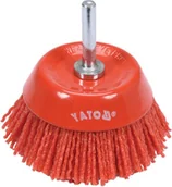 Frezy - YATO SZCZOTKA TARCZOWA 75MM NYLON TRZPIEŃ NA WIERTARKĘ YT-47782 - miniaturka - grafika 1