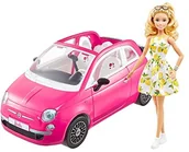 Lalki dla dziewczynek - Mattel HGV03 - Fiat 500 Pojazd 4-osobowy i lalka w ubranku, prezent dla dzieci od 3 do 7 lat 0194735057979 - miniaturka - grafika 1