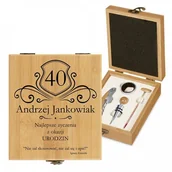 Gadżety dla niej i dla niego - Murrano Personalizowany Zestaw Akcesoriów Do Wina Ornament ZDW1-016 - miniaturka - grafika 1