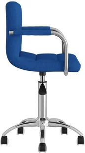 vidaXL Lumarko Obrotowe krzesło stołowe, niebieskie, tapicerowane tkaniną 3087973 - Krzesła - miniaturka - grafika 4