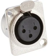 Podzespoły elektroniczne - Neutrik XLR uniwersalne gniazdo do wbudowania Female, typ D - miniaturka - grafika 1