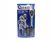 Klucze i nasadki - Geko Zestaw grzechotek 1/2 3/8 1/4 Marki - miniaturka - grafika 1