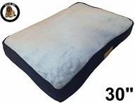 Sprzęt podróżny i transportery dla psów - Ellie-Bo Ellie-BO klatka psa 76,2 cm lub Box Medium 71 cms x 48 cms łóżko dla psa Niebieski Cord stron i ze sztucznego futra, szary Topping - miniaturka - grafika 1