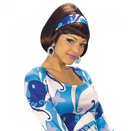 Dodatki do strojów karnawałowych - MIK Funshopping impreza-peruka 70 's Party Girl brązowy WDM6377R - miniaturka - grafika 1