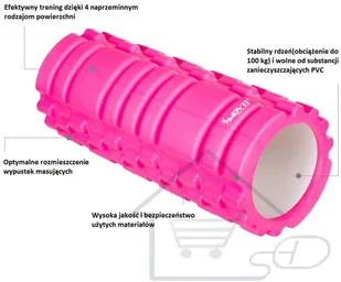 Movit Wałek do masażu 33 x 14 cm, różowy roller 20040520 - Akcesoria do masażu - miniaturka - grafika 4