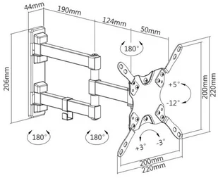 Acoustique Quality VisiOn AQ BR22AM AQBR22AM) Uchwyt ścienny do telewizora 13"-42" - Uchwyty do telewizora - miniaturka - grafika 2