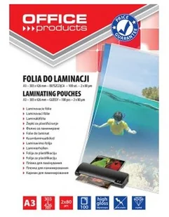 INNY Folia Do Laminowania Office Products A3 2x80mikr Błyszcząca 100 Szt Transparentna 103L417 - Folie do laminatora - miniaturka - grafika 3