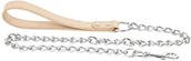 Smycze dla kotów - CHAPUIS SELLERIE SLA058 smycz dla psa - skręcony stalowy łańcuch średnica 4 mm - pasek na rękę skóra naturalna - długość 1 m - rozmiar XL - miniaturka - grafika 1