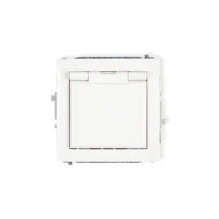 Karlik Deco Biały Gniazdo Pojedyncze z uziemieniem z klapką DGPB-1z - Gniazdka elektryczne - miniaturka - grafika 2