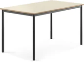 Meble do szkół i przedszkoli - AJ Produkty Biurko SONITUS, 1400x800x760 mm, brzoza laminat, antracyt - miniaturka - grafika 1