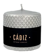 Oświetlenie świąteczne - SWIECE ARTMAN Boże Narodzenie Świeca ozdobna Cadiz walec mały średnica 9.5cm) srebrny 1szt - miniaturka - grafika 1