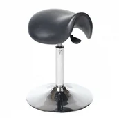 Krzesła i taborety kosmetyczne - Prosedia Taboret obrotowy Round siodło PU BS czarny - miniaturka - grafika 1