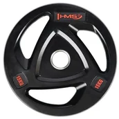 Obciążenia - HMS Talerz olimpijski ogumowany czarny TOX15 HMS 15 kg 17-61-094 - miniaturka - grafika 1