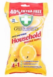 GREEN Chusteczki nawilżone uniwersalne 70szt SHIELD HOUSEHOLD - Płyny do naczyń - miniaturka - grafika 2