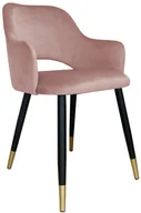 Krzesła - Atos Krzesło NAPO VELVET GOLD różowe tapicerowane MILANOGOLD-MG58 - miniaturka - grafika 1