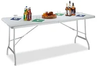 Meble turystyczne - Relaxdays BASTIAN duży stół ogrodowy z uchwytami, składany, 72 x 178 x 74 cm (wys. x dł. x szer.), różne kolory, biały 10020757_49 - miniaturka - grafika 1
