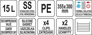 Yato Yato Termos transportowy okrągły 15 l YG-09225 - Inne urządzenia gastronomiczne - miniaturka - grafika 8