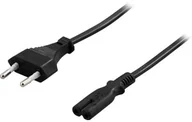 Kable komputerowe i do monitorów - DELTACO DELTACO Power cable C7 (2 pins) Black - 1.8m DEL-109A - miniaturka - grafika 1