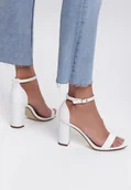 Sandały damskie - Renee Białe Sandały Bargaining - miniaturka - grafika 1