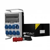 Rozdzielnie elektryczne - Doktorvolt Rozdzielnica budowlana TD-S/FI 8x230V SKHU Schuko stojak kabel wtyczka 32A 0342 DV-0342-D - miniaturka - grafika 1