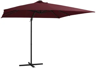 vidaXL Parasol wiszący z LED, bordowy, 250x250 cm 312310 - Parasole ogrodowe - miniaturka - grafika 2