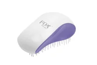 Szczotki i grzebienie do włosów - Fox Profesjonalna szczotka do włosów Detangler biało fioletowa - miniaturka - grafika 1