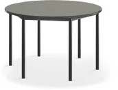 Meble do szkół i przedszkoli - AJ Produkty Stół SONITUS, okrągły, 1200x720 mm, ciemno szare linoleum, antracyt - miniaturka - grafika 1