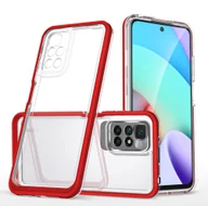 Etui i futerały do telefonów - Hurtel Clear 3in1 etui do Xiaomi Redmi 10 żelowy pokrowiec z ramką czerwony - miniaturka - grafika 1