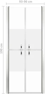VidaXL Lumarko Drzwi prysznicowe, szkło częściowo mrożone, ESG, 96x190 cm 148790 VidaXL - Ścianki i drzwi prysznicowe - miniaturka - grafika 5