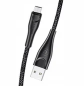 Kable USB - USAMS Kabel pleciony U41 microUSB 2m 2A czarny - miniaturka - grafika 1