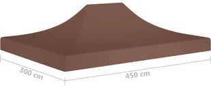 vidaXL Dach do namiotu imprezowego, 4,5 x 3 m, brązowy, 270 g/m - Pawilony ogrodowe - miniaturka - grafika 6