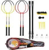 Badminton - NILS NRZ264 ALUMINIUM / ZESTAW DO BADMINTONA 4 RAKIETY + 3 LOTKI Z PIÓR + SIATKA 600x60cm + POKROWIEC NILS - miniaturka - grafika 1