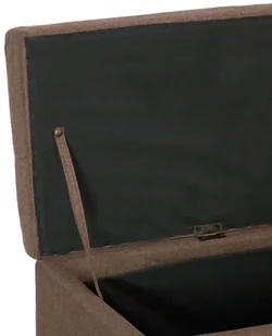 vidaXL Ławka ze schowkiem, 116 cm, brązowa, poliester vidaXL - Ławki do przedpokoju - miniaturka - grafika 7