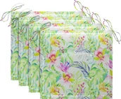 Pozostałe meble ogrodowe - vidaXL Poduszki na krzesła ogrodowe 4 szt. wzór w liście 50x50x4 cm  314066 - miniaturka - grafika 1