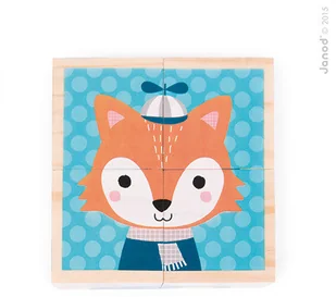 Janod Klocki drewniane Puzzle 6w1 Las - Klocki - miniaturka - grafika 5