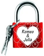 Pozostałe akcesoria barmańskie - Fackelmann 60220 Kłódka miłości z marker, mosiądz, wielokolorowy 60220 - miniaturka - grafika 1