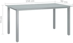 vidaXL 7-cz. zestaw mebli jadalnianych do ogrodu, aluminium 3070636 - Meble ogrodowe - miniaturka - grafika 12