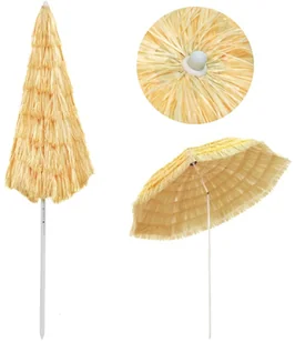 vidaXL Parasol plażowy w stylu hawajskim, naturalny, 300 cm - Parasole ogrodowe - miniaturka - grafika 4