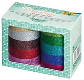 Taśmy klejące - folia Folia 28509  rolka brokat Tape, w zależności od ok. 5 m X 15 MM, 10 rolek posortowane pod względem koloru - miniaturka - grafika 1