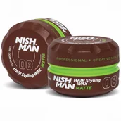 Pomada do włosów - Nishman Nishman Styling Wax 08 Matte matowa pomada o średnim utrwaleniu do każdego rodzaju włosów o zapachu wanilii 150ml 14243 - miniaturka - grafika 1