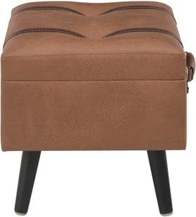 vidaXL Stołek ze schowkiem, 40 cm, brązowy, sztuczna skóra vidaXL - Pufy i podnóżki - miniaturka - grafika 5